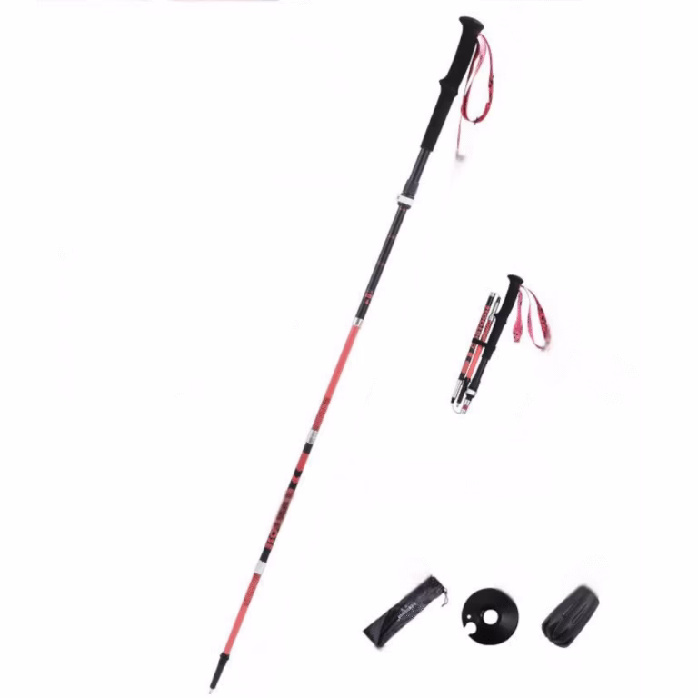 Foldable hiking pole, three-section aluminium alloy