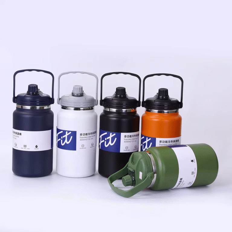 304 stainless steel insulated water bottle with loop cap
