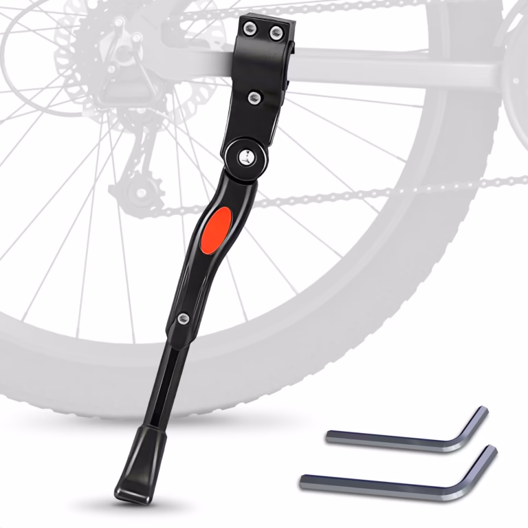 Adjustable aluminium bike kickstand with fitting bracket