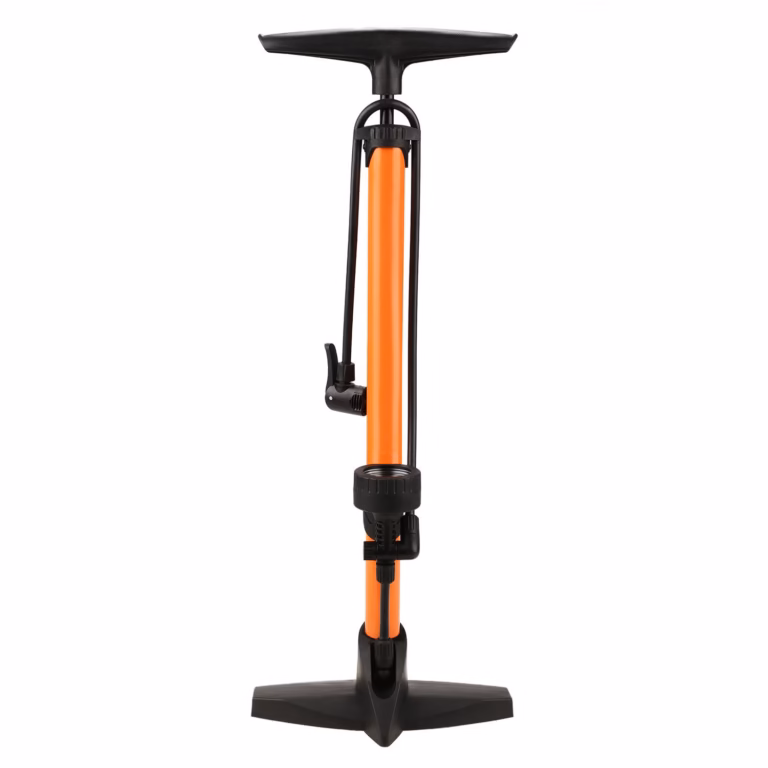 Floor bike pump, 160PSI steel barrel with pressure gauge
